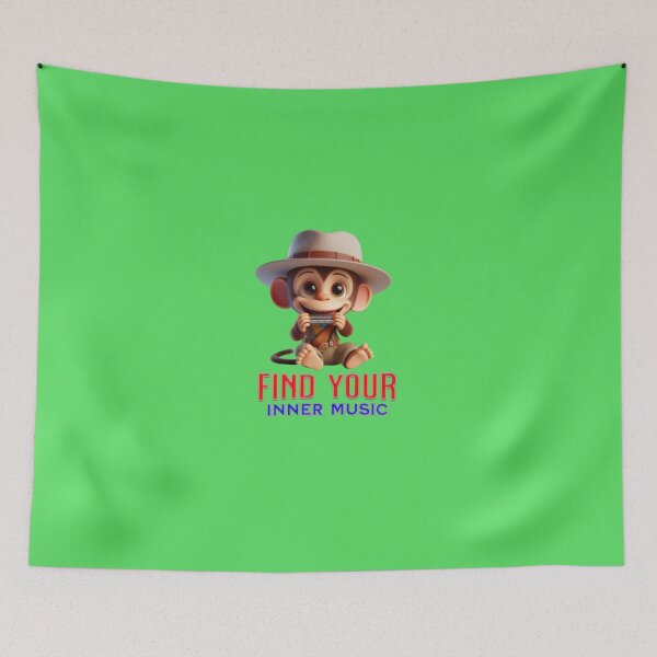 Item preview, Find your inner music. Monkey playing harmonica designed and sold by I-love-music.