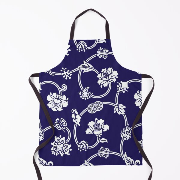 Item preview, Flower, Leaf, Branch, and Ancient Coin Pattern On Blue BackGround designed and sold by xiao xuans.