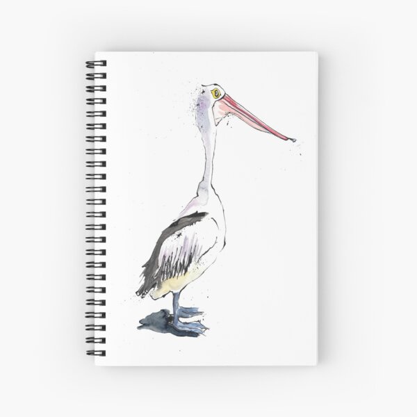 Crazy Pelly! - A Pelican illustration Spiral Notebook