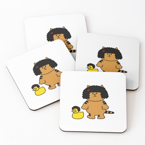 Item preview, a Cat and a Duck with curly hair designed and sold by superbaechoo.