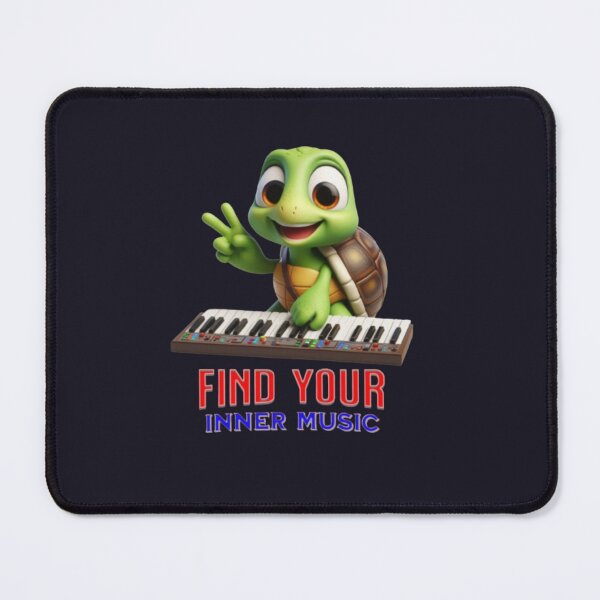 Item preview, Find your inner music. Turtle playing an electronic piano and making the peace sign. designed and sold by I-love-music.
