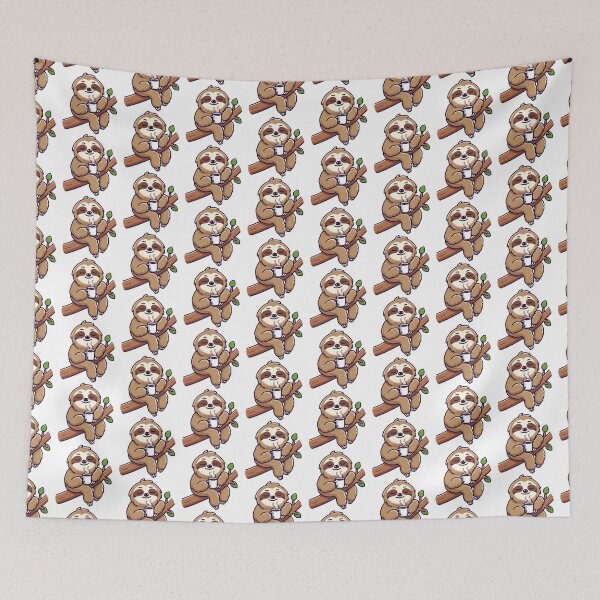Item preview, Relaxed Sloth with Coffee - Cozy Sloth Morning designed and sold by Akioos.