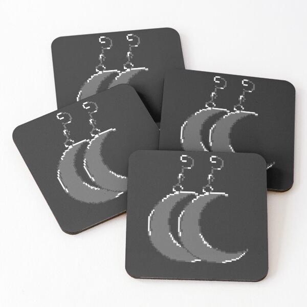 Item preview, Pixel moon earrings designed and sold by SirenMoon.