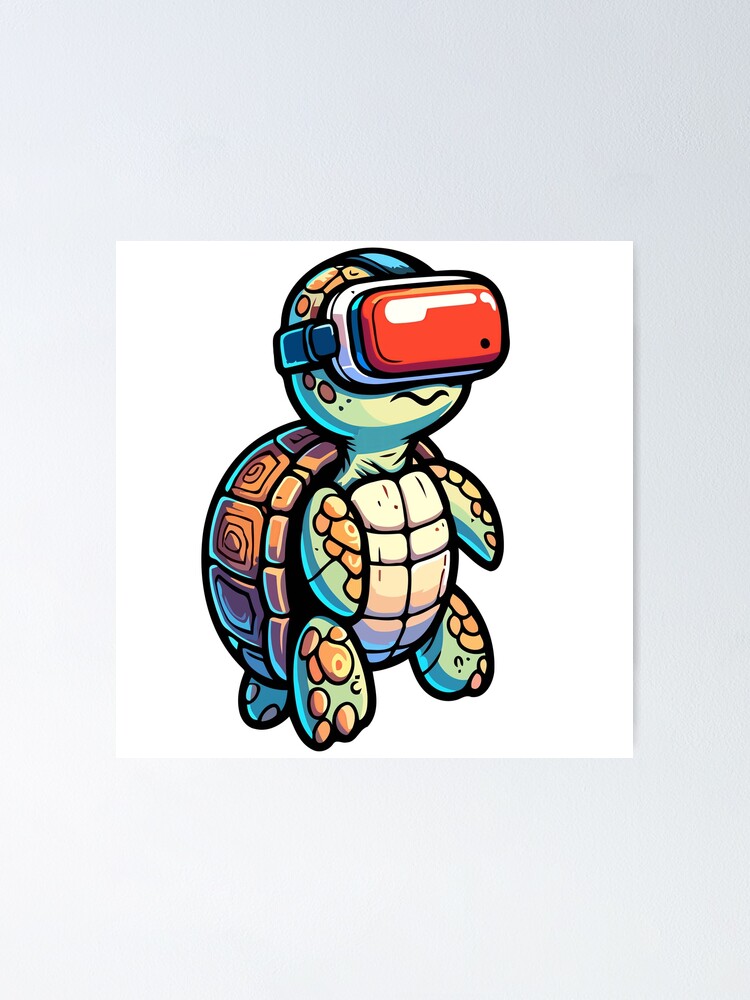 Virtual Reality Turtle Adventure -Cartoon Turtle with VR Headset