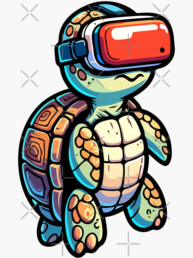 Virtual Reality Turtle Adventure -Cartoon Turtle with VR Headset