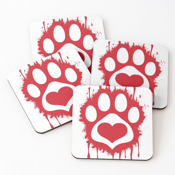 Item preview, red and white paw print designed and sold by 123ks.