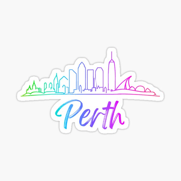 Item preview, Perth City Skyline Rainbow Gradient Line Drawing designed and sold by TaylorMade2024.