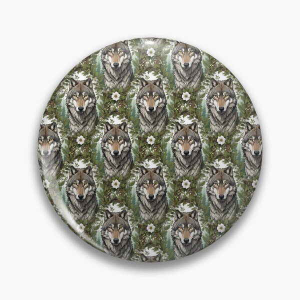 Item preview, Minnesota Wolf Surrounded By Lady's Slipper Flowers 4 Pattern designed and sold by taiche.