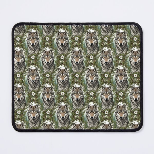 Item preview, Minnesota Wolf Surrounded By Lady's Slipper Flowers 4 Pattern designed and sold by taiche.
