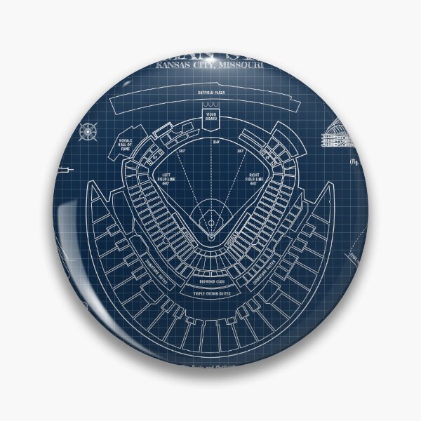 Item preview, Kauffman Stadium (Navy Blueprint) designed and sold by BGALAXY.