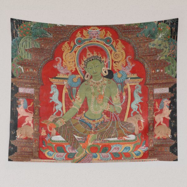 Item preview, Buddhist Green Tara Thangka designed and sold by Onodera.