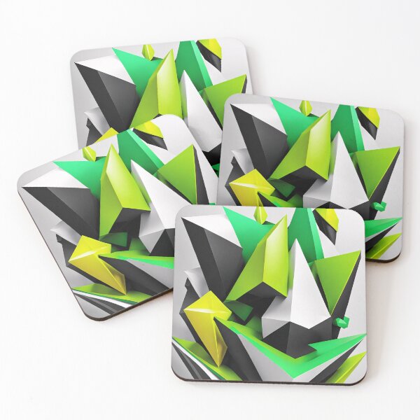 Item preview, Abstract Shape Art Green White Grey V2 designed and sold by Salimgor Hangaround Music.