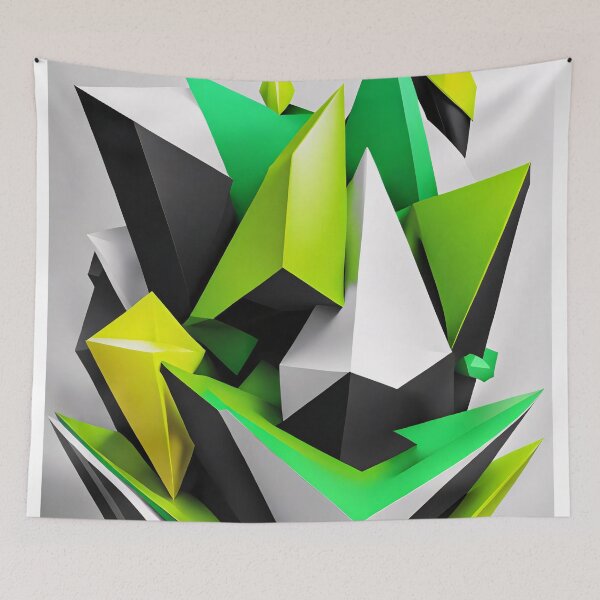 Item preview, Abstract Shape Art Green White Grey V2 designed and sold by Salimgor Hangaround Music.