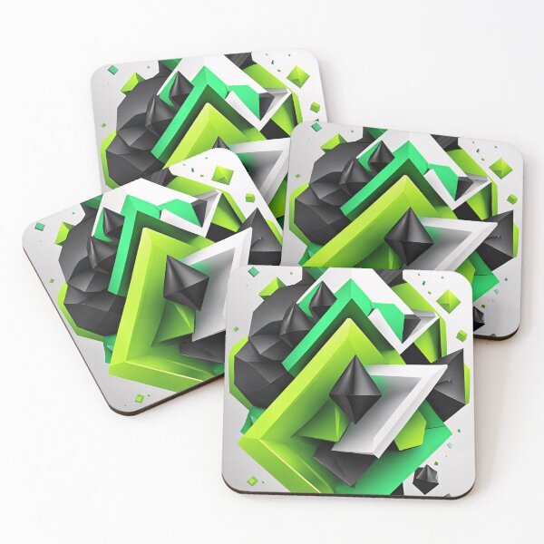 Item preview, Abstract Shape Art Green White Grey V3 designed and sold by Salimgor Hangaround Music.