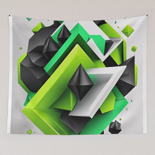 Item preview, Abstract Shape Art Green White Grey V3 designed and sold by Salimgor Hangaround Music.