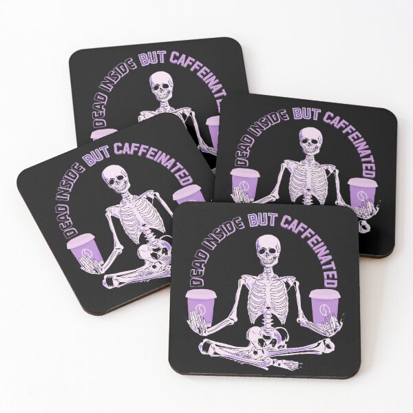 Item preview, Dead Inside But Caffeinated Skeleton Drinking Coffee Funny Skeletons Gifts for Coffee Lovers Skull Spooky Time Szn designed and sold by MatthewViews.