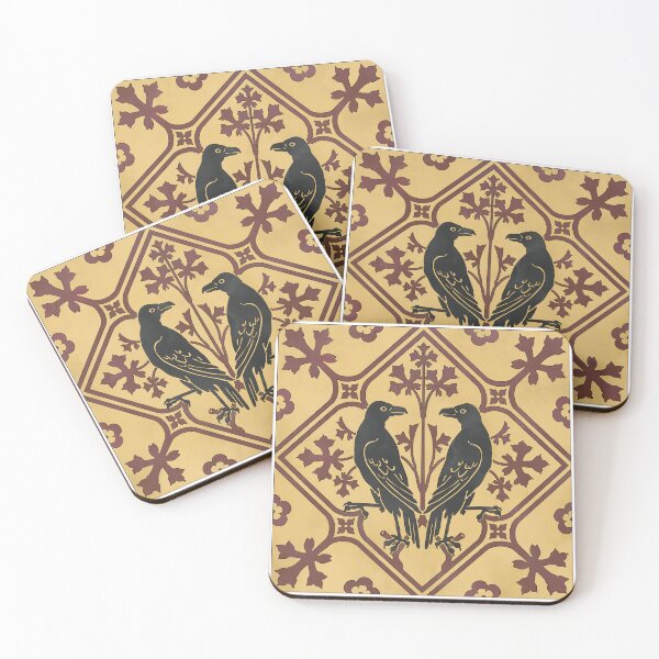 Item preview, Burgundy and Cream Twin Rook Tile Reproduction  designed and sold by MadeByGeeClowes.