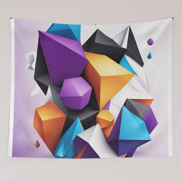 Item preview, Abstract Shape Art Purple Orange Blue designed and sold by Salimgor Hangaround Music.