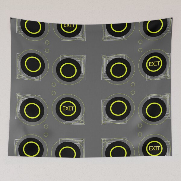 Item preview, Exit sign - Symmetric pattern - Map - grey and yellow designed and sold by M-Lorentsson.