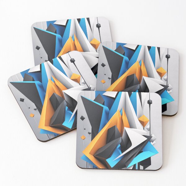 Item preview, Abstract Shape, Art Black Blue Orange White designed and sold by Salimgor Hangaround Music.