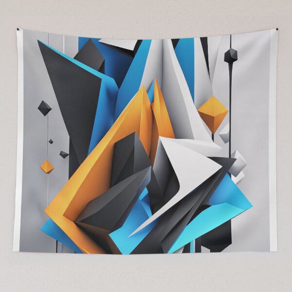 Item preview, Abstract Shape, Art Black Blue Orange White designed and sold by Salimgor Hangaround Music.