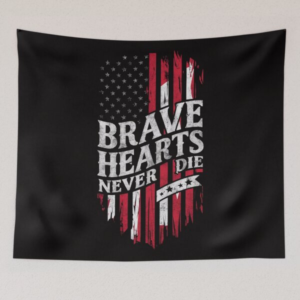 Item preview, Veterans Day Gratitude Tee - Brave Hearts Never Die, Patriotic American Flag Design designed and sold by HOMEDESIGNPRINT.
