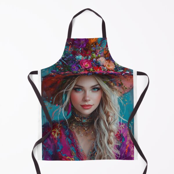 Item preview, Woman with floral hat in artistic style designed and sold by Artessie.