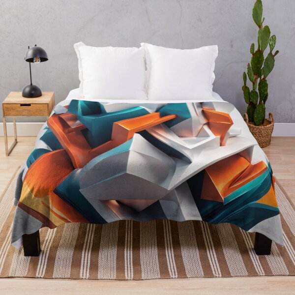 Item preview, Abstract Shape, Art Blue Turquoise Orange White designed and sold by Salimgor Hangaround Music.