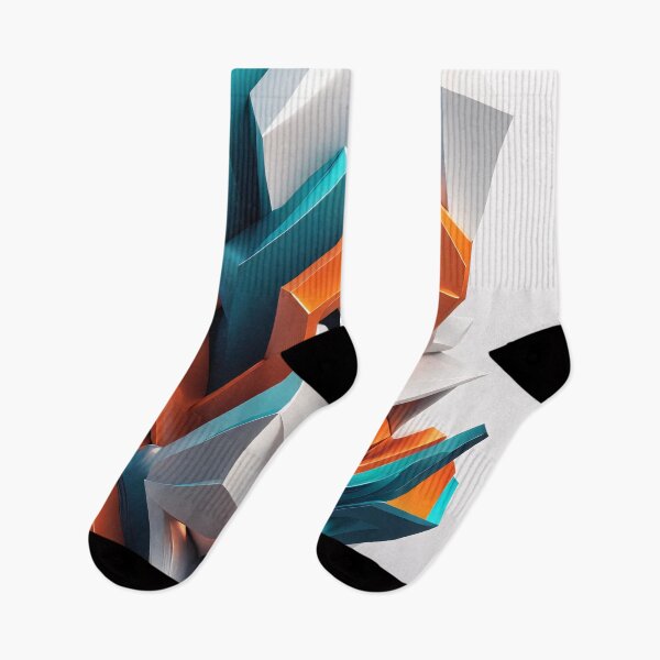 Item preview, Abstract Shape, Art Blue Turquoise Orange White designed and sold by Salimgor Hangaround Music.