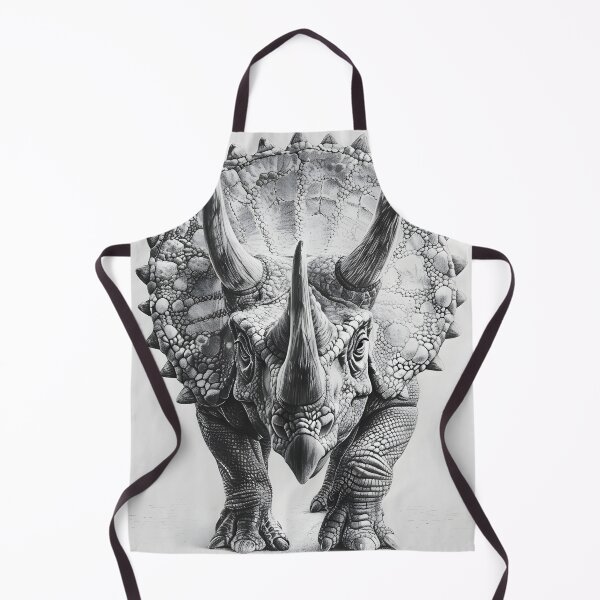 Item preview, Black and White Triceratops Pencil Drawing designed and sold by Pencil-Art.