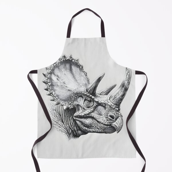Item preview, Black and White Triceratops Pencil Drawing designed and sold by Pencil-Art.