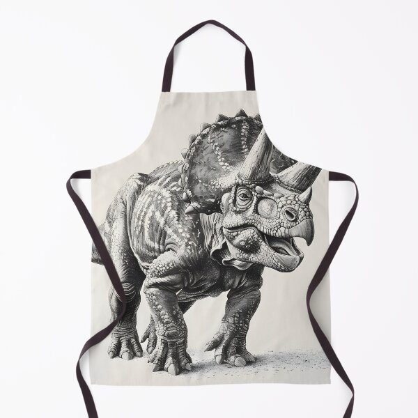 Item preview, Black and White Triceratops Pencil Drawing designed and sold by Pencil-Art.