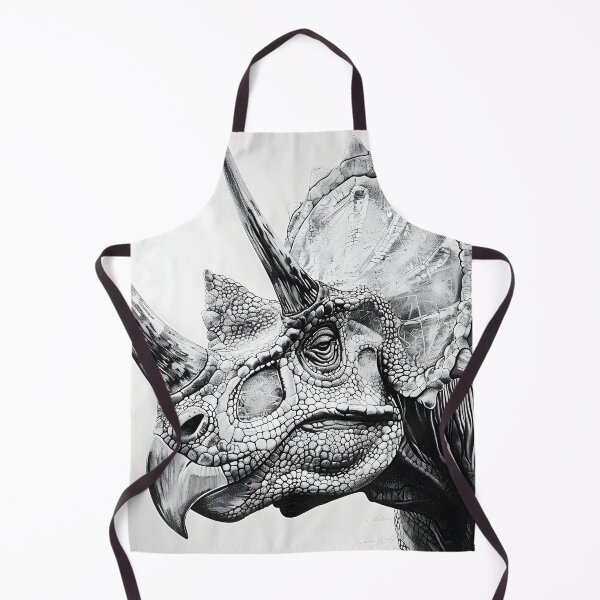 Item preview, Black and White Triceratops Pencil Drawing designed and sold by Pencil-Art.
