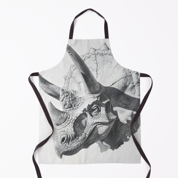 Item preview, Black and White Triceratops Pencil Drawing designed and sold by Pencil-Art.
