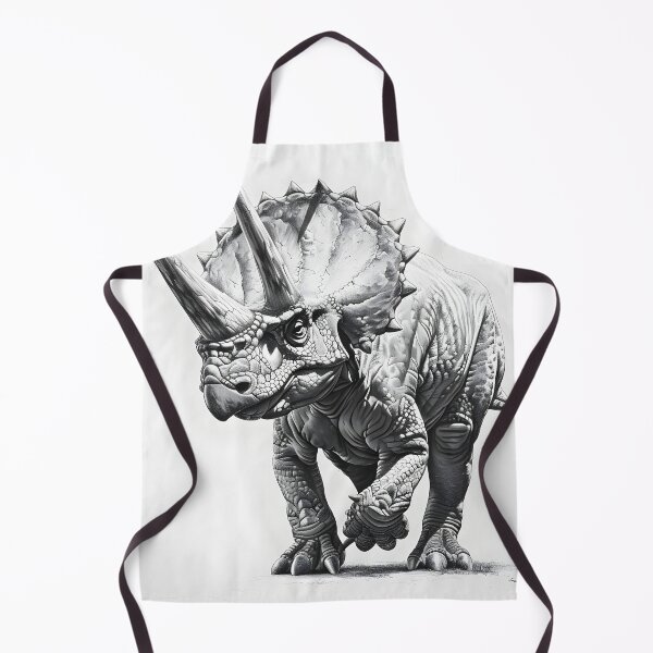 Item preview, Black and White Triceratops Pencil Drawing designed and sold by Pencil-Art.