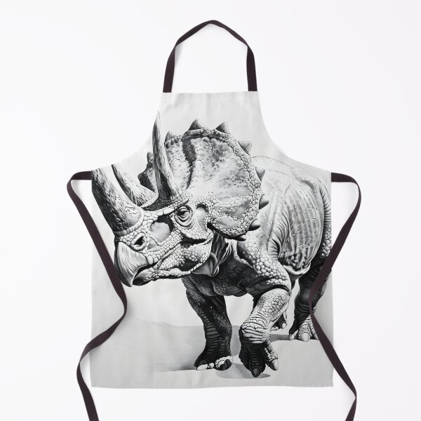 Item preview, Black and White Triceratops Pencil Drawing designed and sold by Pencil-Art.
