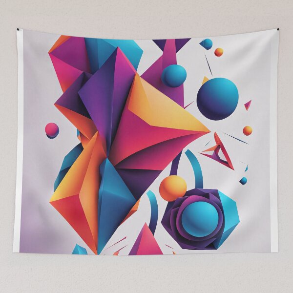 Item preview, Abstract Shape Art Blue Purple Orange Pink V2 designed and sold by Salimgor Hangaround Music.