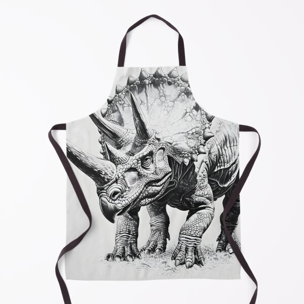 Item preview, Black and White Triceratops Pencil Drawing designed and sold by Pencil-Art.
