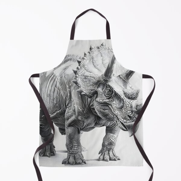 Item preview, Black and White Triceratops Pencil Drawing designed and sold by Pencil-Art.