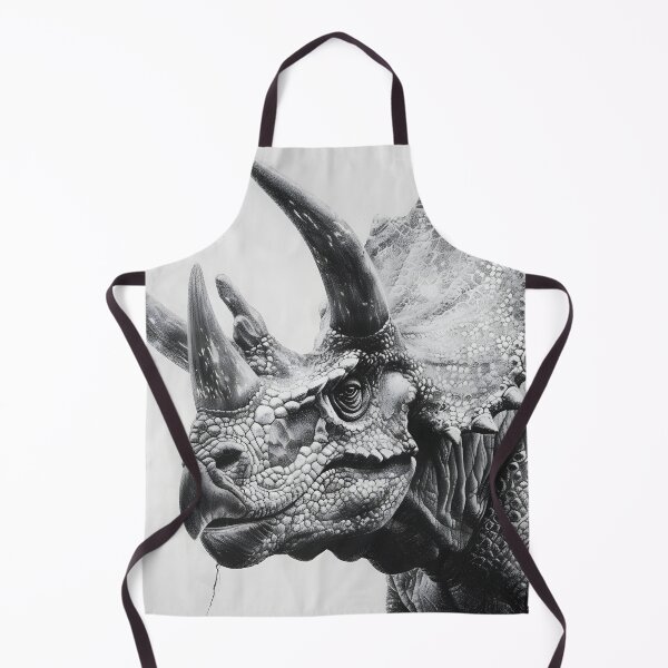 Item preview, Black and White Triceratops Pencil Drawing designed and sold by Pencil-Art.
