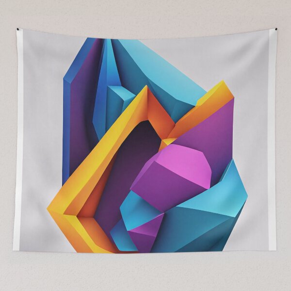 Item preview, Abstract Shape Art Blue Purple Orange Pink V3 designed and sold by Salimgor Hangaround Music.