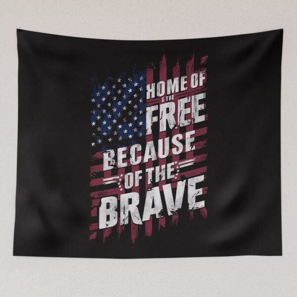 Item preview, Veterans Day Shirt - Home of the Free Because of the Brave, Patriotic USA Flag Design designed and sold by HOMEDESIGNPRINT.