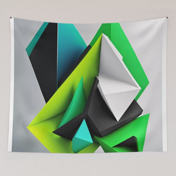 Item preview, Abstract Shape Art Green White Grey V3 designed and sold by Salimgor Hangaround Music.