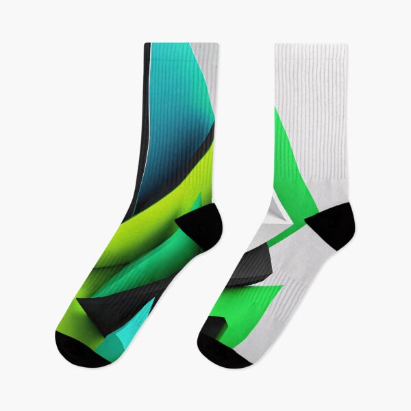 Item preview, Abstract Shape Art Green White Grey V3 designed and sold by Salimgor Hangaround Music.