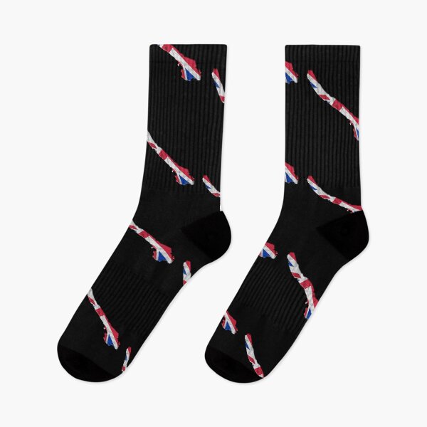 Artikelvorschau, Silhouette der Insel Galiano in den Farben der britischen Flagge entworfen und verkauft von FloraPlantTees.