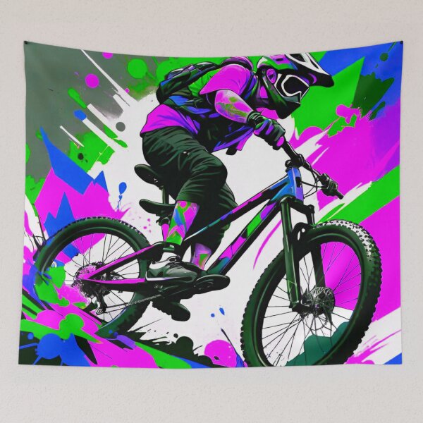 Item preview, Vibrant Velocity: The Mountain Biker’s Odyssey designed and sold by GrizzlyCollective.
