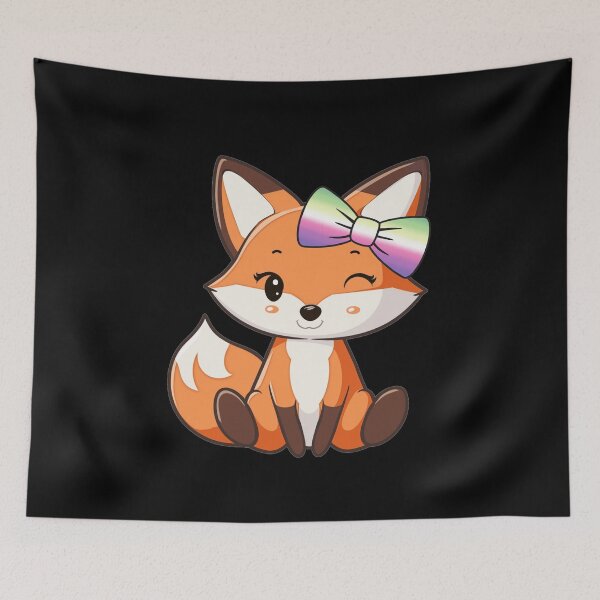 Item preview, Cute Red Fox with Genderfae Pride Flag Bow, Subtle Foxy Kawaii Genderdoe Pride Design, fae faer genderfaunet   designed and sold by Travelslightly.