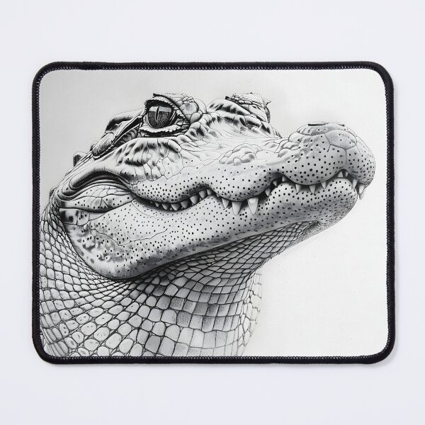 Item preview, Black and white Crocodile drawing designed and sold by Pencil-Art.