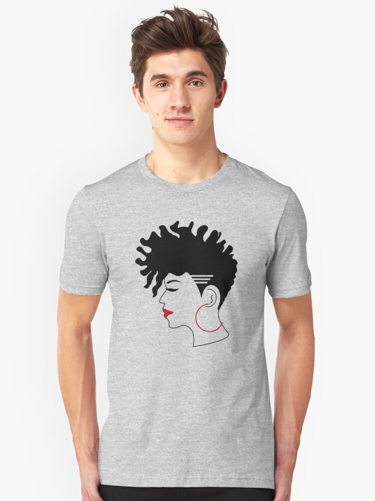 Black Woman Mohawk Frohawk Tapered Shaved Sites T Shirt By Blackartmatters