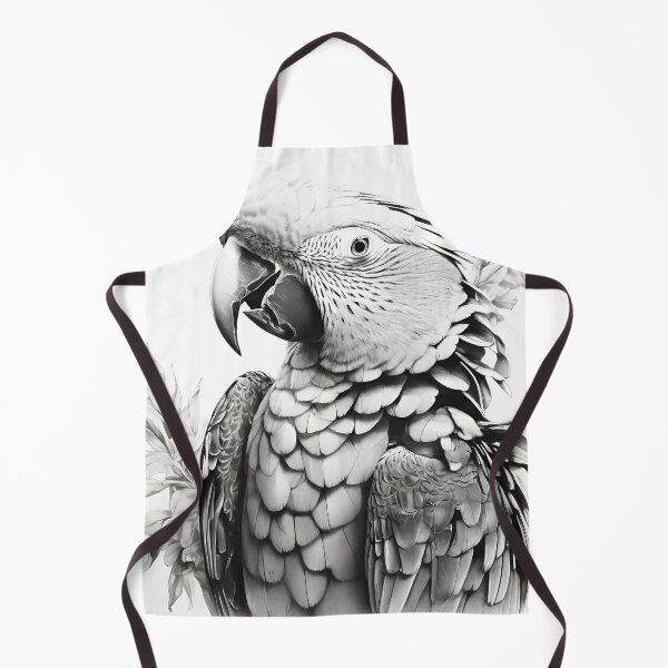 Item preview, Black and white Parrot pencil drawing designed and sold by Pencil-Art.